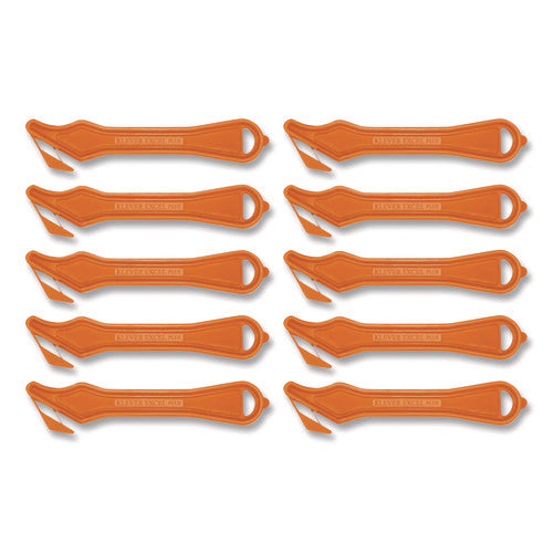 Excel Plus Safety Cutter, 7" Plastic Handle, Orange, 10/box