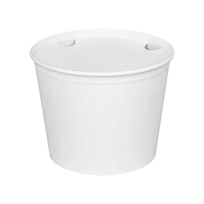 Food Bucket With Lid, 85 Oz, 7.36" Diameter X 6" H, White, Paper, 180/carton