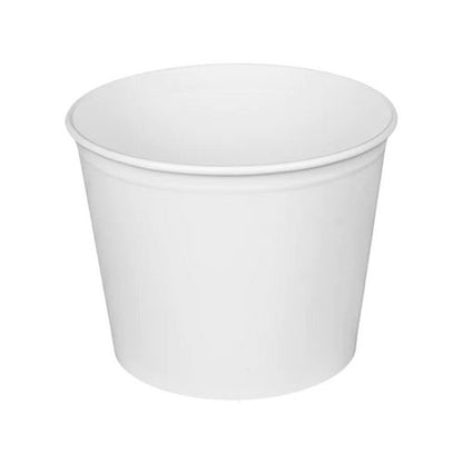 Food Bucket With Lid, 85 Oz, 7.36" Diameter X 6" H, White, Paper, 180/carton