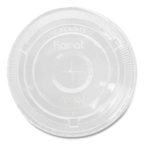 Pet Lids, Flat With Straw Slot, Fits 12 Oz To 24 Oz Cold Cups, Plastic, Clear, 1,000/carton