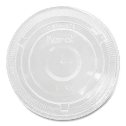 Pet Lids, Flat With Straw Slot, Fits 12 Oz To 24 Oz Cold Cups, Plastic, Clear, 1,000/carton