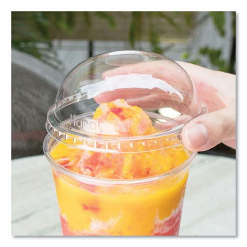 Pet Lids, Dome Lid, Fits 32 Oz Cold Cups, Plastic, Clear, 500/carton