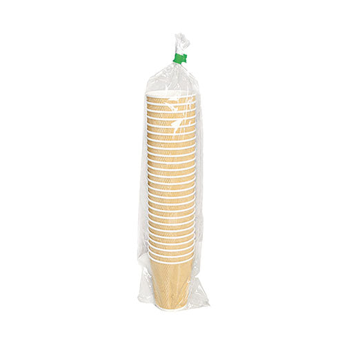 Ripple Hot Cups, 8 Oz, Paper, Kraft/white, 500/carton