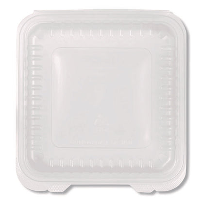 Polypropylene Plastic Hinged Container, 9.35 X 9.22 X 3.17, Clear, Plastic, 50/pack, 4 Packs/carton