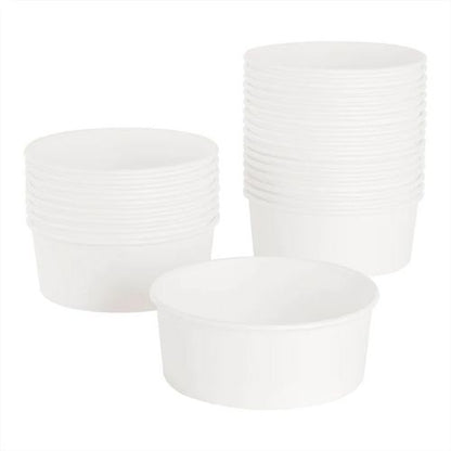 Food Bucket, 32 Oz, 6.5" Diameter X 2.4" H, White, Paper, 360/carton