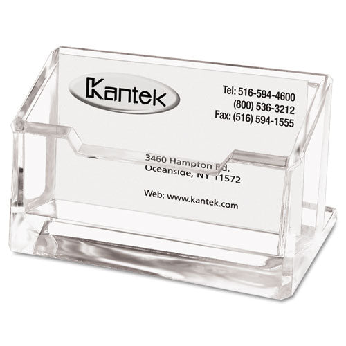 Acrylic Business Card Holder, Holds 80 Cards, 4.1 X 1.9 X 2.1, Clear