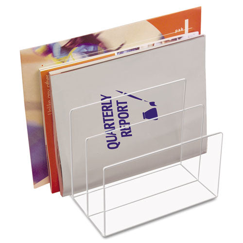 Clear Acrylic Desk File, 3 Sections, Letter To Legal Size Files, 8" X 6.5" X 7.6", Clear