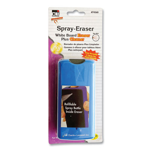 Magnetic Whiteboard Spray Eraser, 6" X 2.5" X 1.5", Blue