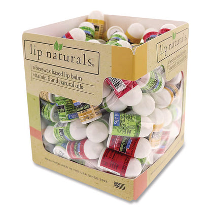 Assorted Flavors Lip Balm, Bing Cherry, Tea Tree Mint, Vanilla Bean, 0.1 Oz Tube, 100/box