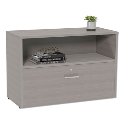 Urban Series Cabinet Credenza Pedestal With Lateral File, 35.25w X 15.25d X 23.75h, Ash