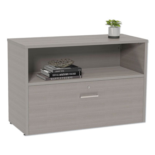 Urban Series Cabinet Credenza Pedestal With Lateral File, 35.25w X 15.25d X 23.75h, Ash