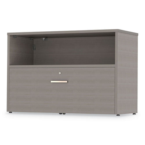 Urban Series Cabinet Credenza Pedestal With Lateral File, 35.25w X 15.25d X 23.75h, Ash