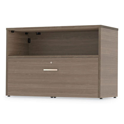 Urban Series Cabinet Credenza Pedestal With Lateral File, 35.25w X 15.25d X 23.75h, Natural Walnut