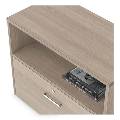 Urban Series Cabinet Credenza Pedestal With Lateral File, 35.25w X 15.25d X 23.75h, Natural Walnut