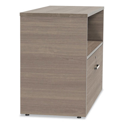 Urban Series Cabinet Credenza Pedestal With Lateral File, 35.25w X 15.25d X 23.75h, Natural Walnut