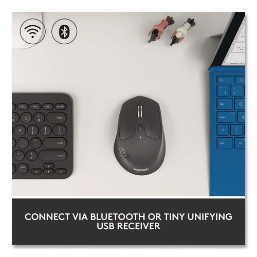 M720 Triathlon Wireless Mouse, 2.4 Ghz Frequency, 33 Ft Wireless Range, Right Hand Use, Black