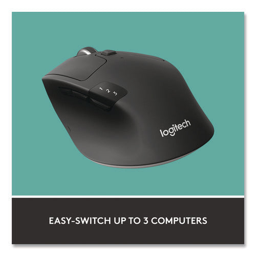 M720 Triathlon Wireless Mouse, 2.4 Ghz Frequency, 33 Ft Wireless Range, Right Hand Use, Black