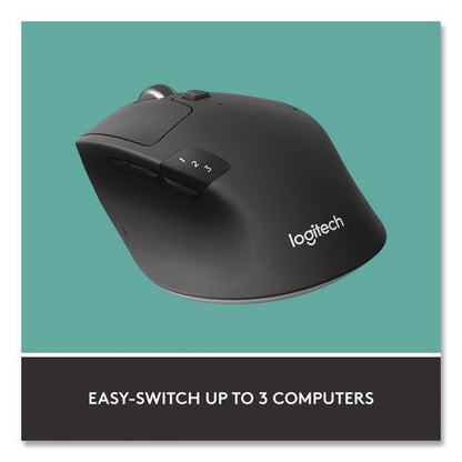 M720 Triathlon Wireless Mouse, 2.4 Ghz Frequency, 33 Ft Wireless Range, Right Hand Use, Black