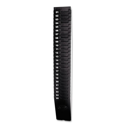 Expanding Time Card Rack For 7" Cards, 25 Pockets, Plastic, Black