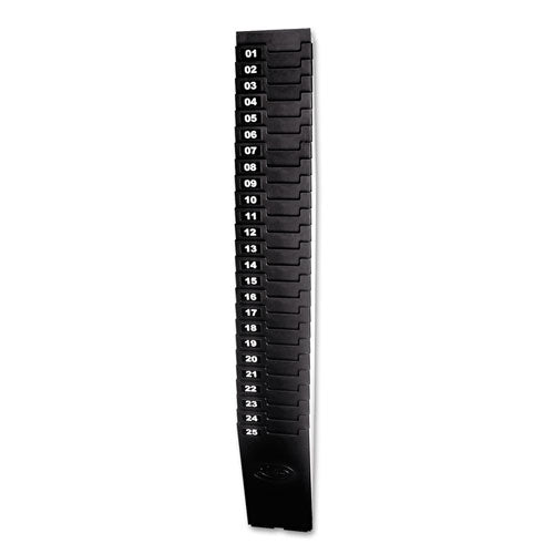 Expanding Time Card Rack For 7" Cards, 25 Pockets, Plastic, Black