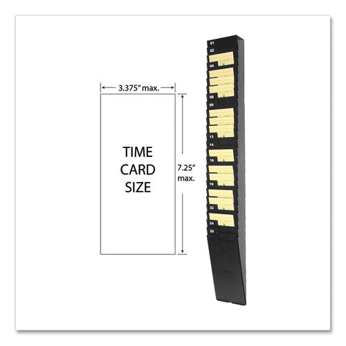 Expanding Time Card Rack For 7" Cards, 25 Pockets, Plastic, Black