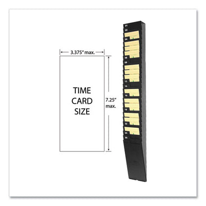 Expanding Time Card Rack For 7" Cards, 25 Pockets, Plastic, Black