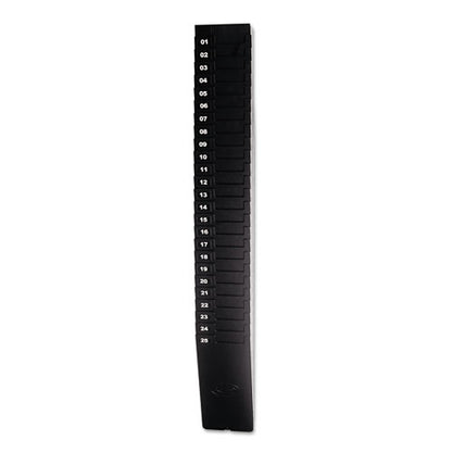 Expanding Time Card Rack For 9" Cards, 25 Pockets, Plastic, Black