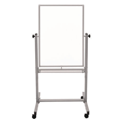 Mobile Magnetic Whiteboard, 24" X 36", White Surface, Satin Aluminum Frame