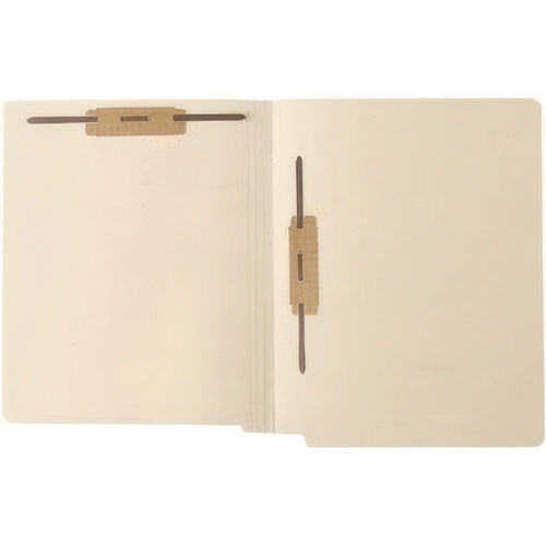 End Tab Fastener File Folder, 0.75" Expansion, 2 Fasteners: Horizontal/vertical, Letter Size, Manila Exterior, 250/box