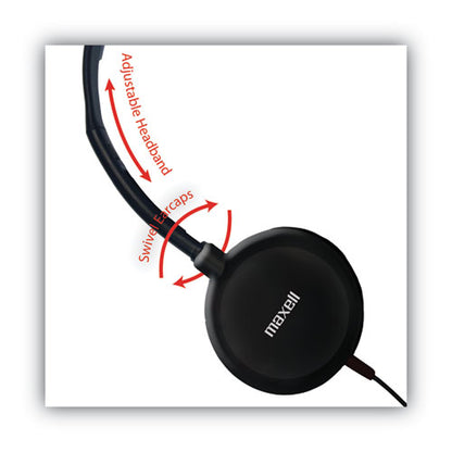 Hp200 Headphone With Microphone, 6 Ft Cord, Black