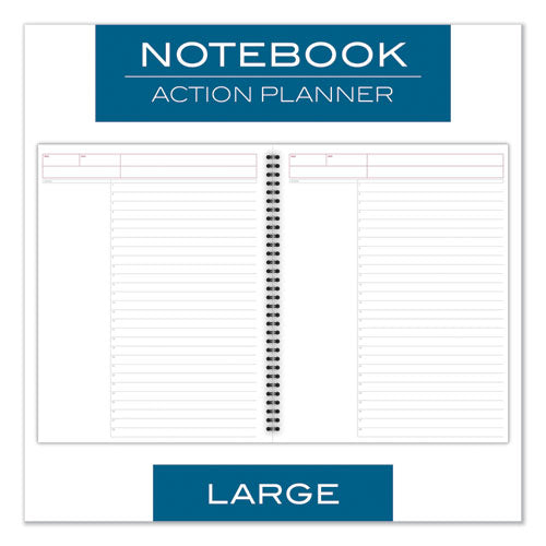 Wirebound Guided Business Notebook, Action Planner Project-management Format, Dark Gray Linen Cover, (80) 11 X 8.5 Sheets