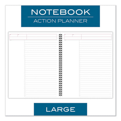 Wirebound Guided Business Notebook, Action Planner Project-management Format, Dark Gray Linen Cover, (80) 11 X 8.5 Sheets