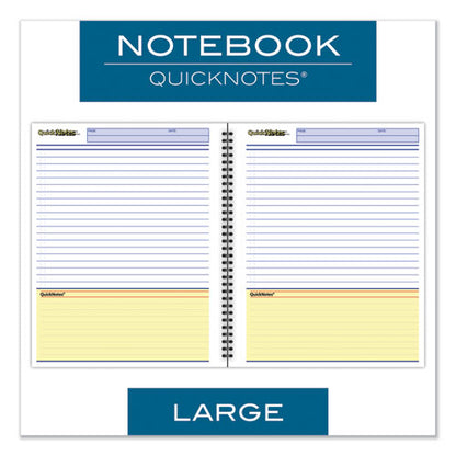 Wirebound Guided Business Notebook, Quicknotes List-management Format, Dark Gray Linen Cover, (80) 11 X 8.5 Sheets