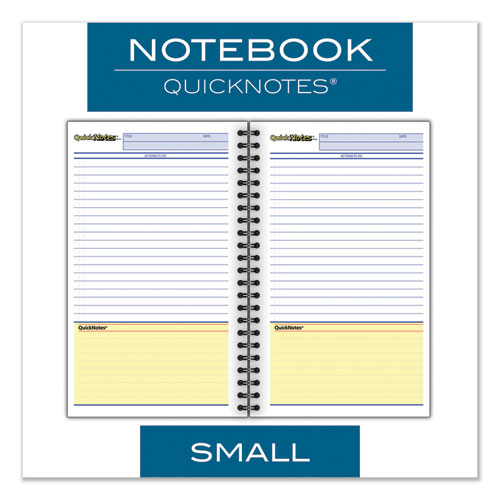 Wirebound Guided Business Notebook, Quicknotes List-management Format, Dark Gray Linen Cover, (80) 8 X 5 Sheets