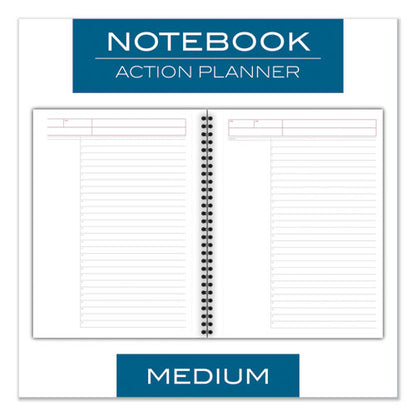Wirebound Guided Business Notebook, Action Planner Project-management Format, Dark Gray Cover, (80) 9.5 X 7.5 Sheets