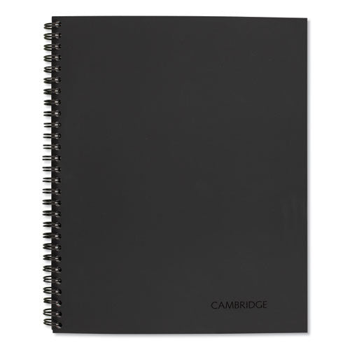 Wirebound Guided Business Notebook, Meeting Note Format, Dark Gray Linen Cover, (80) 11 X 8.25 Sheets