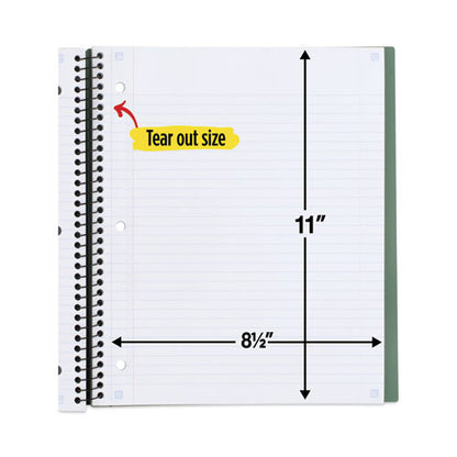 Advance Wirebound Notebook, 1-subject, Medium/college Rule, Randomly Assorted Cover Color, (100) 11 X 8.5 Sheets