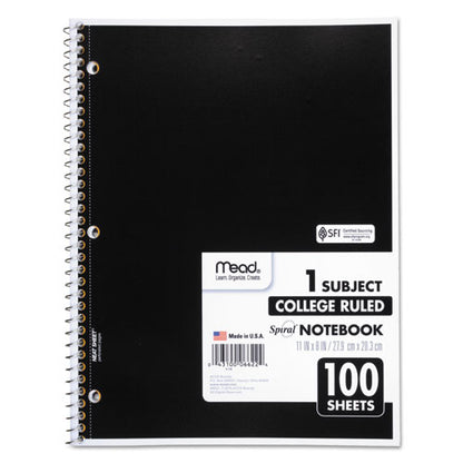 Spiral Notebook, 1-subject, Medium/college Rule, Randomly Assorted Cover Color, (100) 11 X 8 Sheets