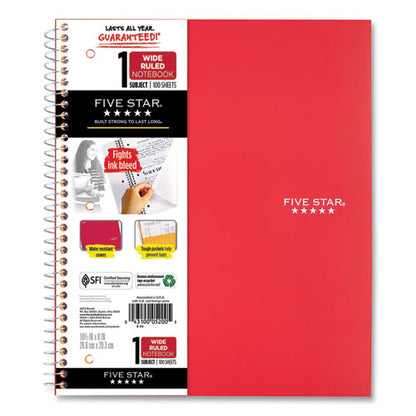 Wirebound Notebook, 1-subject, Wide/legal Rule, Randomly Assorted Cover Color, (100) 10.5 X 8 Sheets