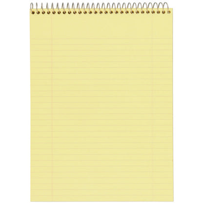 Stiff-back Wire Bound Notepad, Wide/legal Rule, Canary/blue Cover, 70 Canary-yellow 8.5 X 11.5 Sheets
