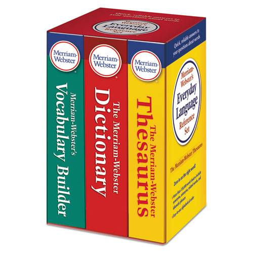 Merriam-webster Everyday Language Reference Set, Includes: (1) Dictionary, (1) Thesaurus, (1) Vocabulary Builder