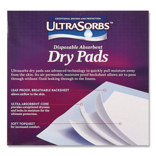 Ultrasorbs Disposable Dry Pads, 23" X 35", Blue, 7/box
