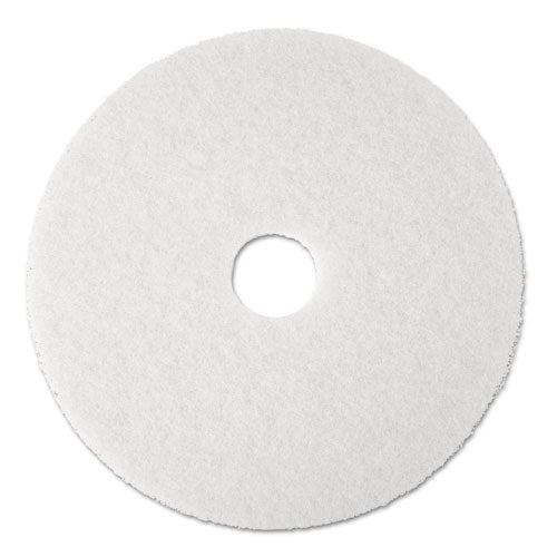 Low-speed Super Polishing Floor Pads 4100, 19" Diameter, White, 5/carton
