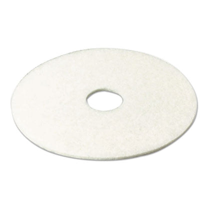 Low-speed Super Polishing Floor Pads 4100, 20" Diameter, White, 5/carton
