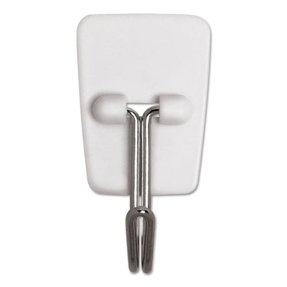General Purpose Wire Hooks, Small, Metal, White, 0.5 Lb Capacity, 3 Hooks And 4 Strips/pack