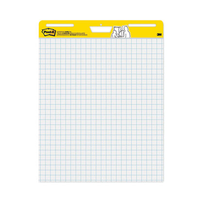 Vertical-orientation Self-stick Easel Pads, Quadrille Rule (1 Sq/in), 25 X 30, White, 30 Sheets, 2/carton