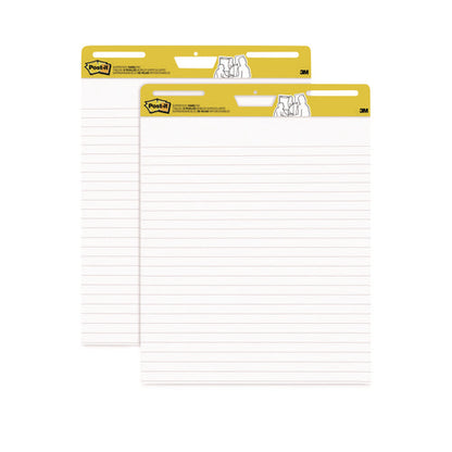 Vertical-orientation Self-stick Easel Pads, Presentation Format (1.5" Rule), 25 X 30, White, 30 Sheets, 2/pack