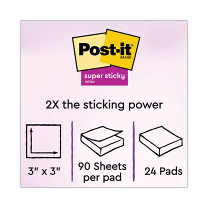 Pads In Canary Yellow, Cabinet Pack, 3" X 3", 90 Sheets/pad, 24 Pads/pack