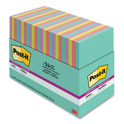 Pads In Supernova Neon Collection Colors, Note Ruled, Cabinet Pack, 4" X 6", 45 Sheets/pad, 24 Pads/pack