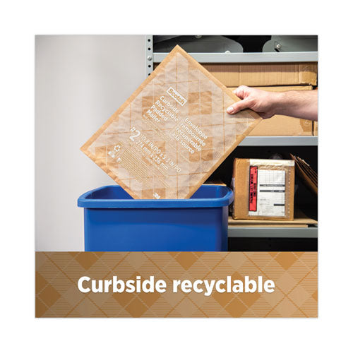 Curbside Recyclable Padded Mailer, #2, Bubble Cushion, Self-adhesive Closure, 11.25 X 12, Natural Kraft, 100/carton